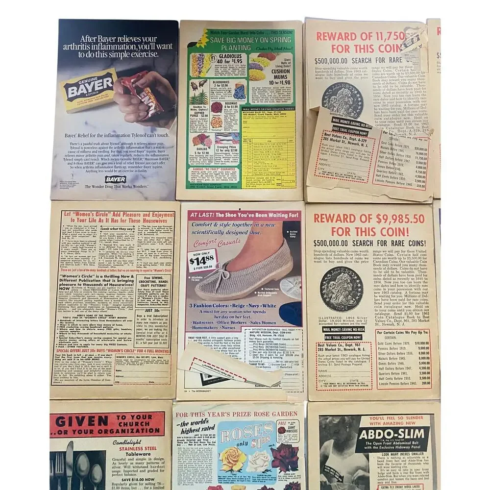 Vintage Workbasket Magazine Lot of 15 - 1962-1993 Crochet Knit Sewing Patterns